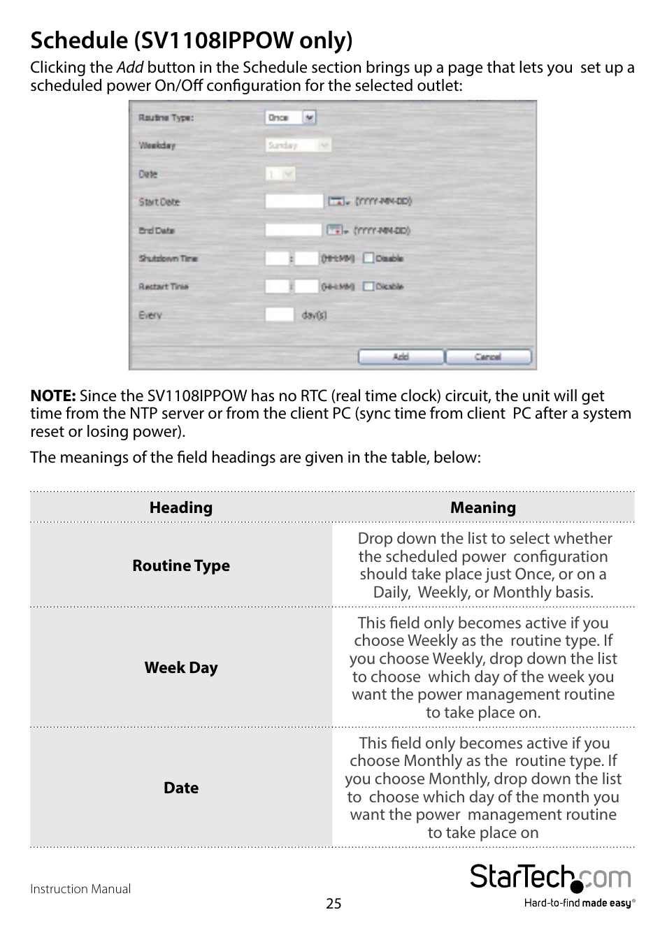 Schedule (sv1108ippow only) | StarTech.com SV1108IPPWEU User Manual | Page 32 / 184