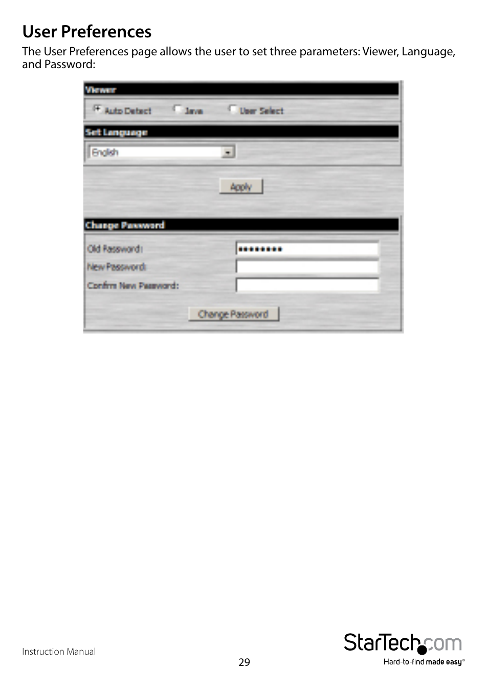 User preferences | StarTech.com SV1108IPPWEU User Manual | Page 36 / 184
