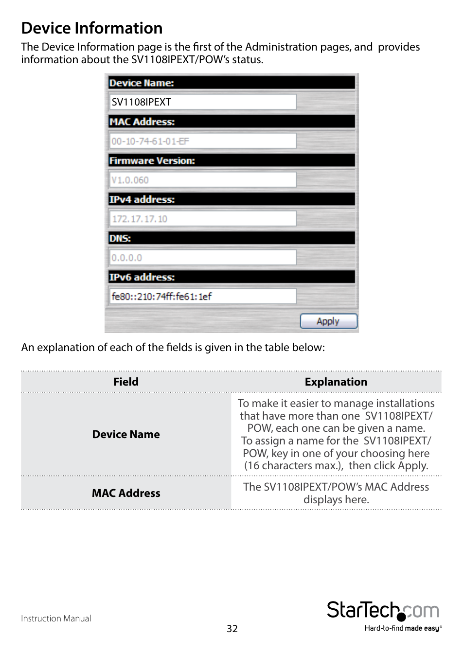 Device information | StarTech.com SV1108IPPWEU User Manual | Page 39 / 184
