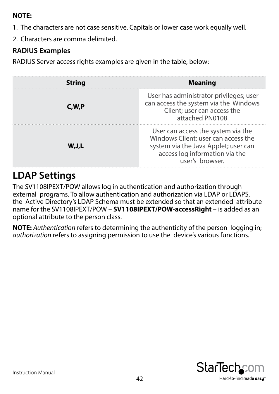 Ldap settings | StarTech.com SV1108IPPWEU User Manual | Page 49 / 184