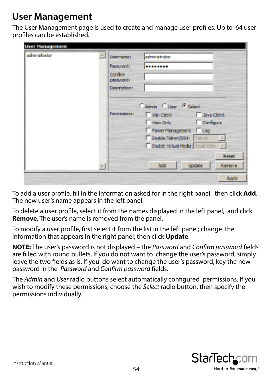 User management | StarTech.com SV1108IPPWEU User Manual | Page 61 / 184