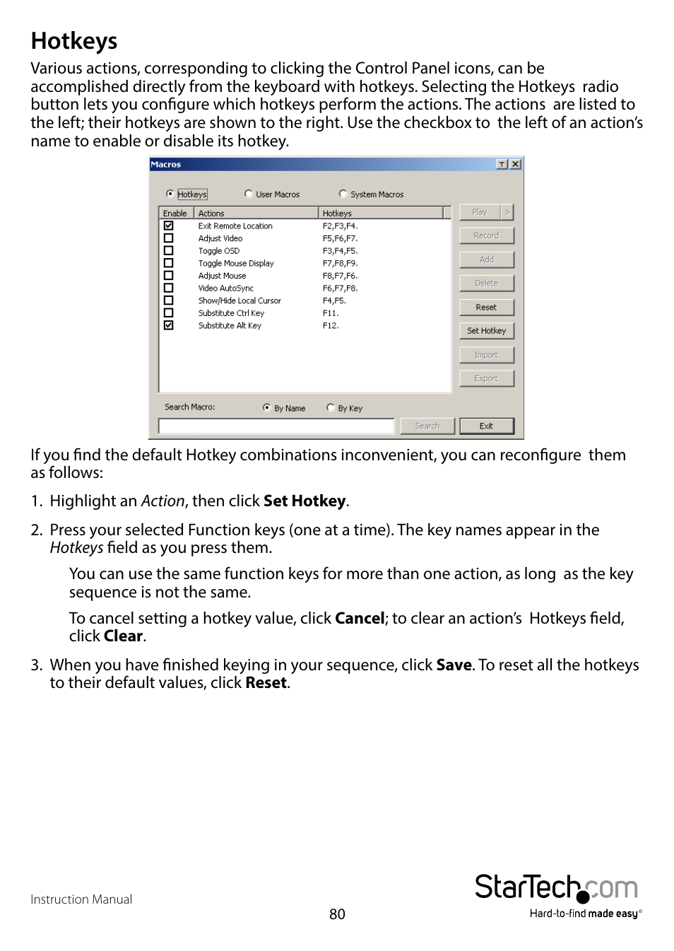 Hotkeys | StarTech.com SV1108IPPWEU User Manual | Page 87 / 184