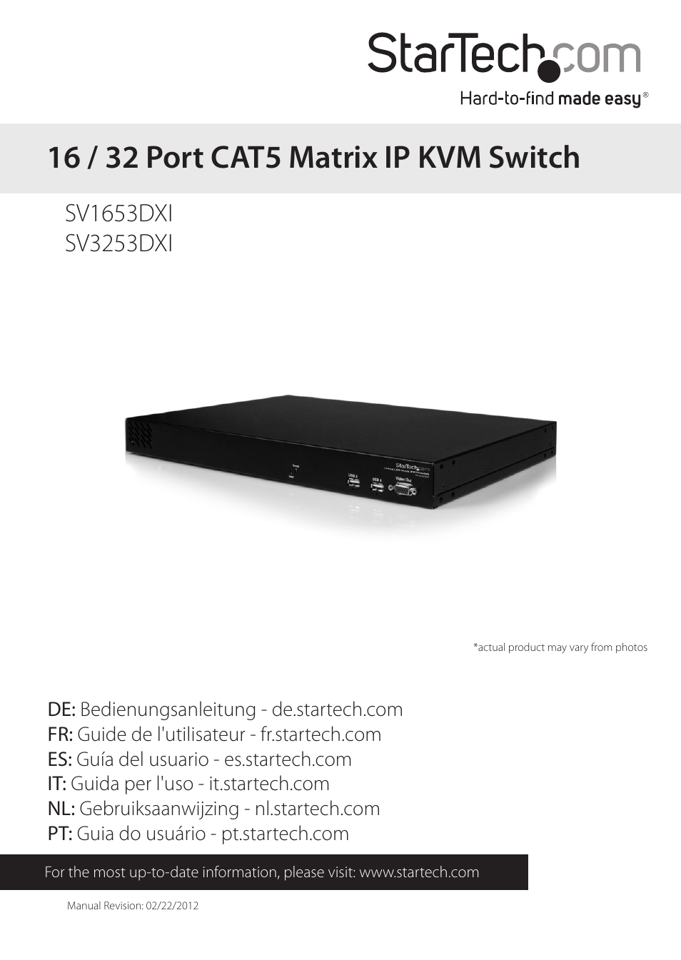 StarTech.com SV3253DXI User Manual | 70 pages