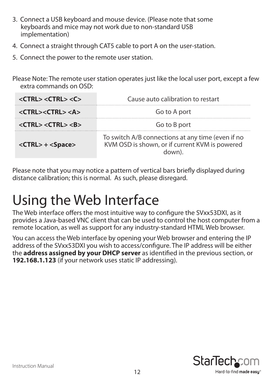 Using the web interface | StarTech.com SV3253DXI User Manual | Page 17 / 70