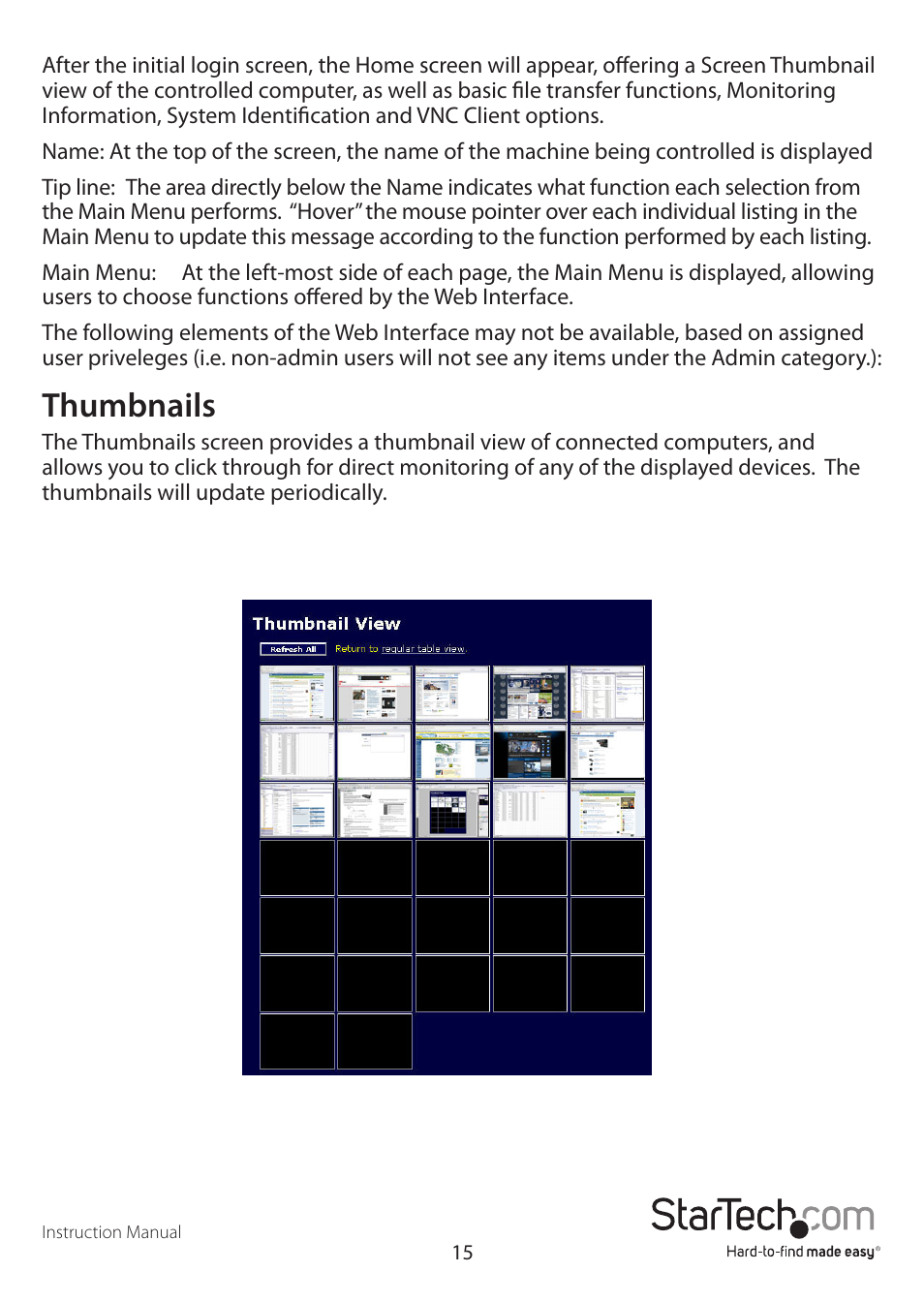 Thumbnails | StarTech.com SV3253DXI User Manual | Page 20 / 70