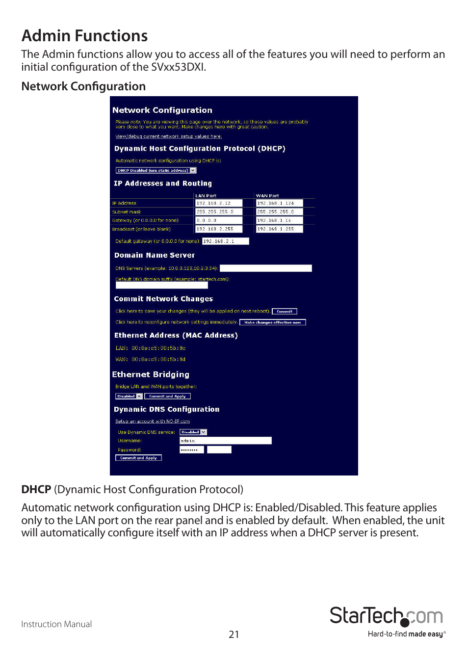 Admin functions | StarTech.com SV3253DXI User Manual | Page 26 / 70