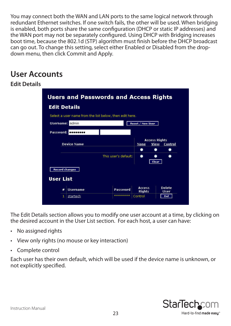 User accounts | StarTech.com SV3253DXI User Manual | Page 28 / 70