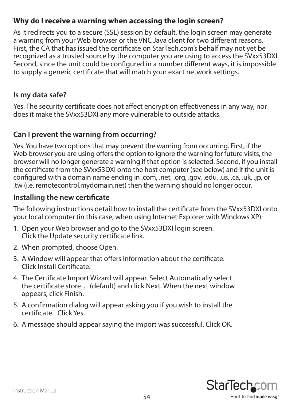 StarTech.com SV3253DXI User Manual | Page 59 / 70