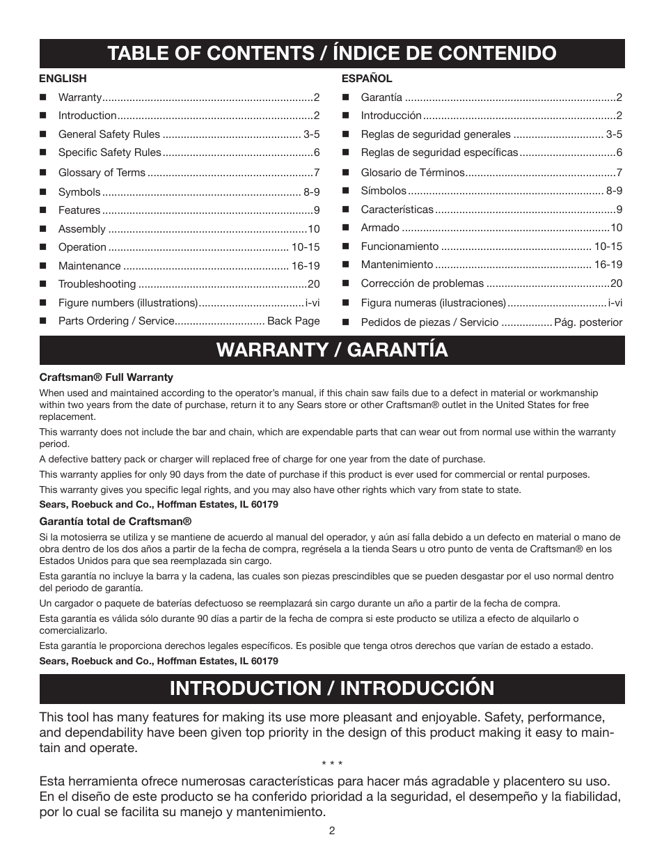 Craftsman 315.3413 User Manual | Page 2 / 30