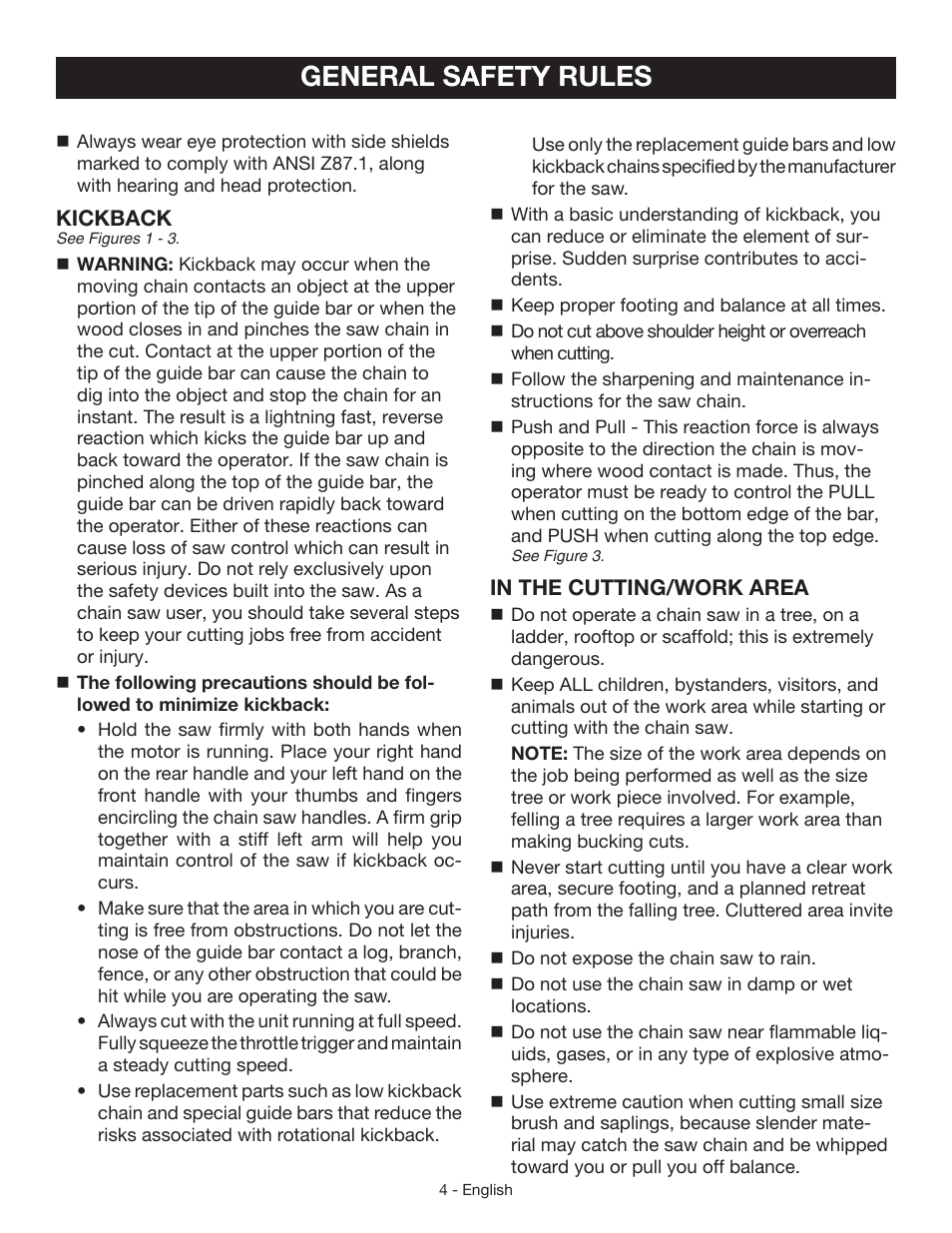 General safety rules | Craftsman 315.3413 User Manual | Page 4 / 30