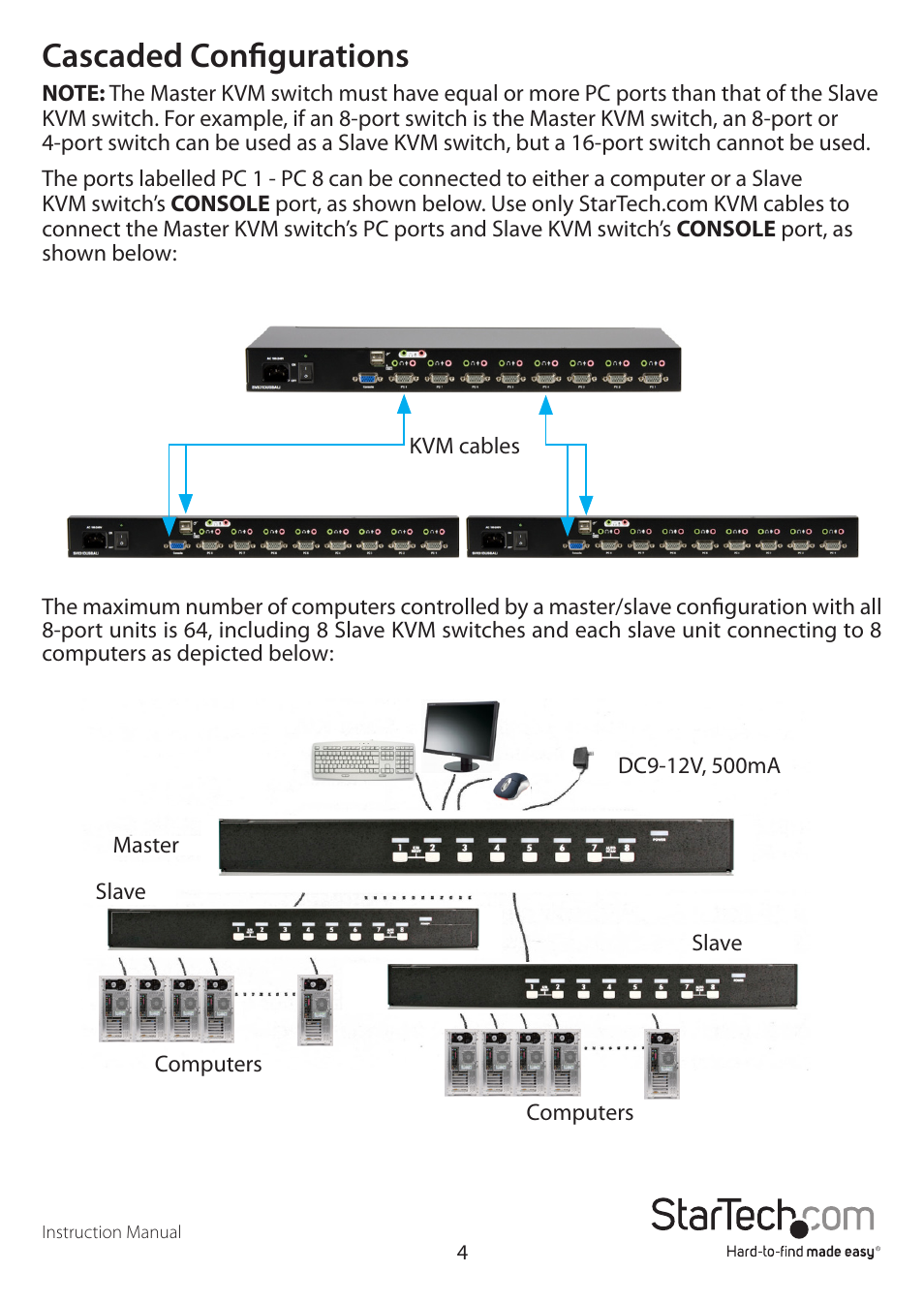 Cascaded configurations | StarTech.com SV831DUSBAU User Manual | Page 7 / 20