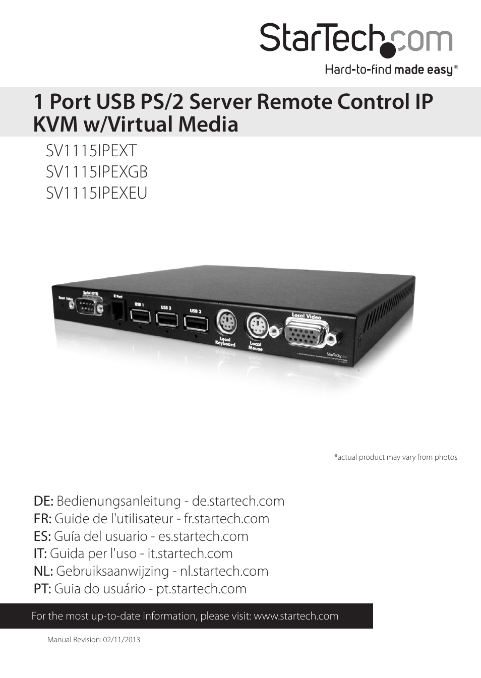 StarTech.com SV1115IPEXEU User Manual | 65 pages