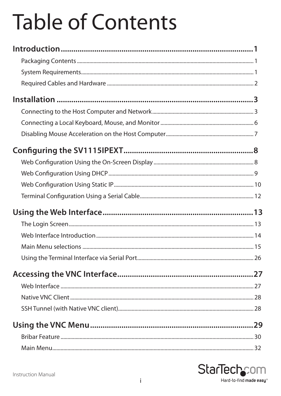 StarTech.com SV1115IPEXEU User Manual | Page 3 / 65