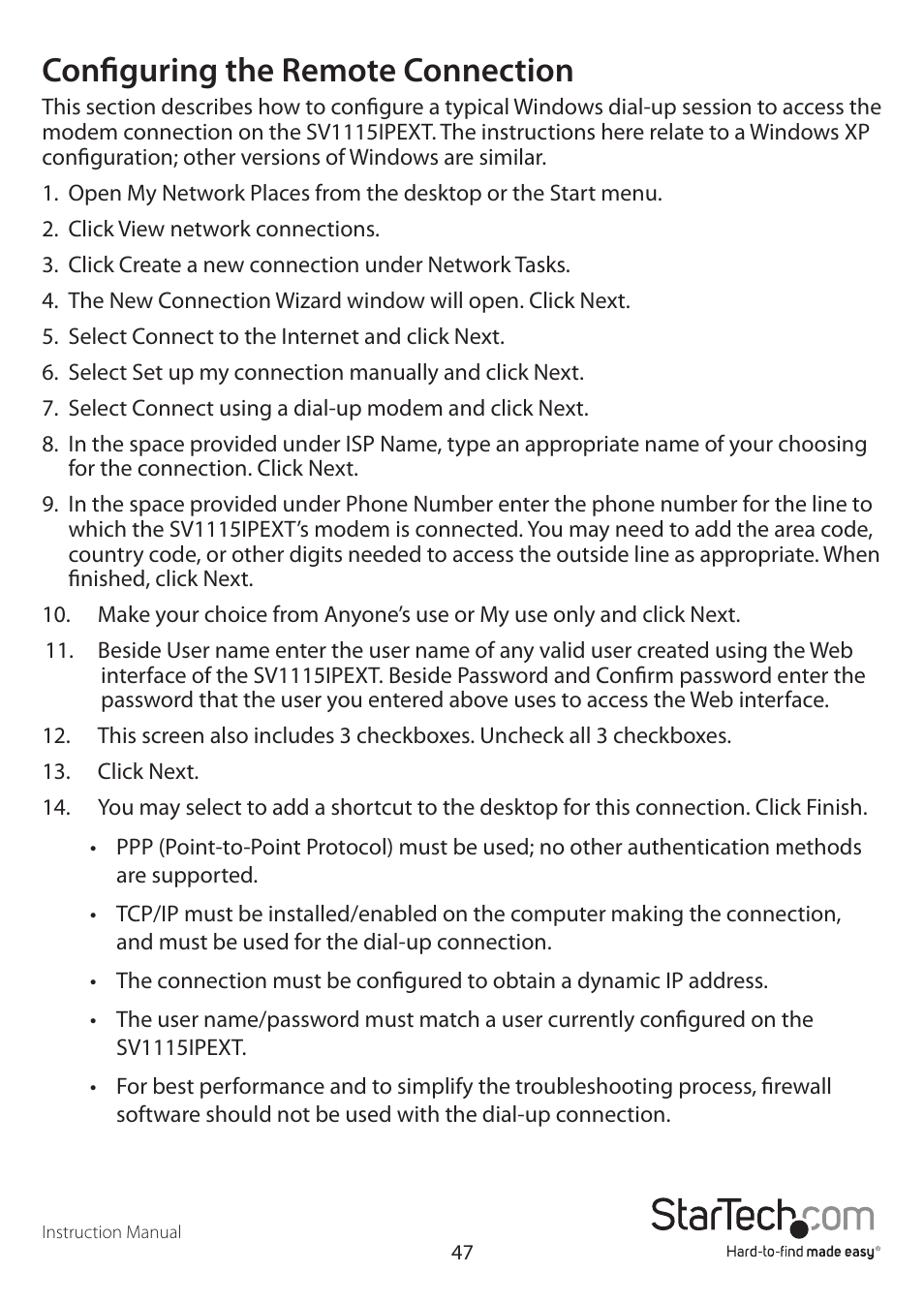 Configuring the remote connection | StarTech.com SV1115IPEXEU User Manual | Page 51 / 65