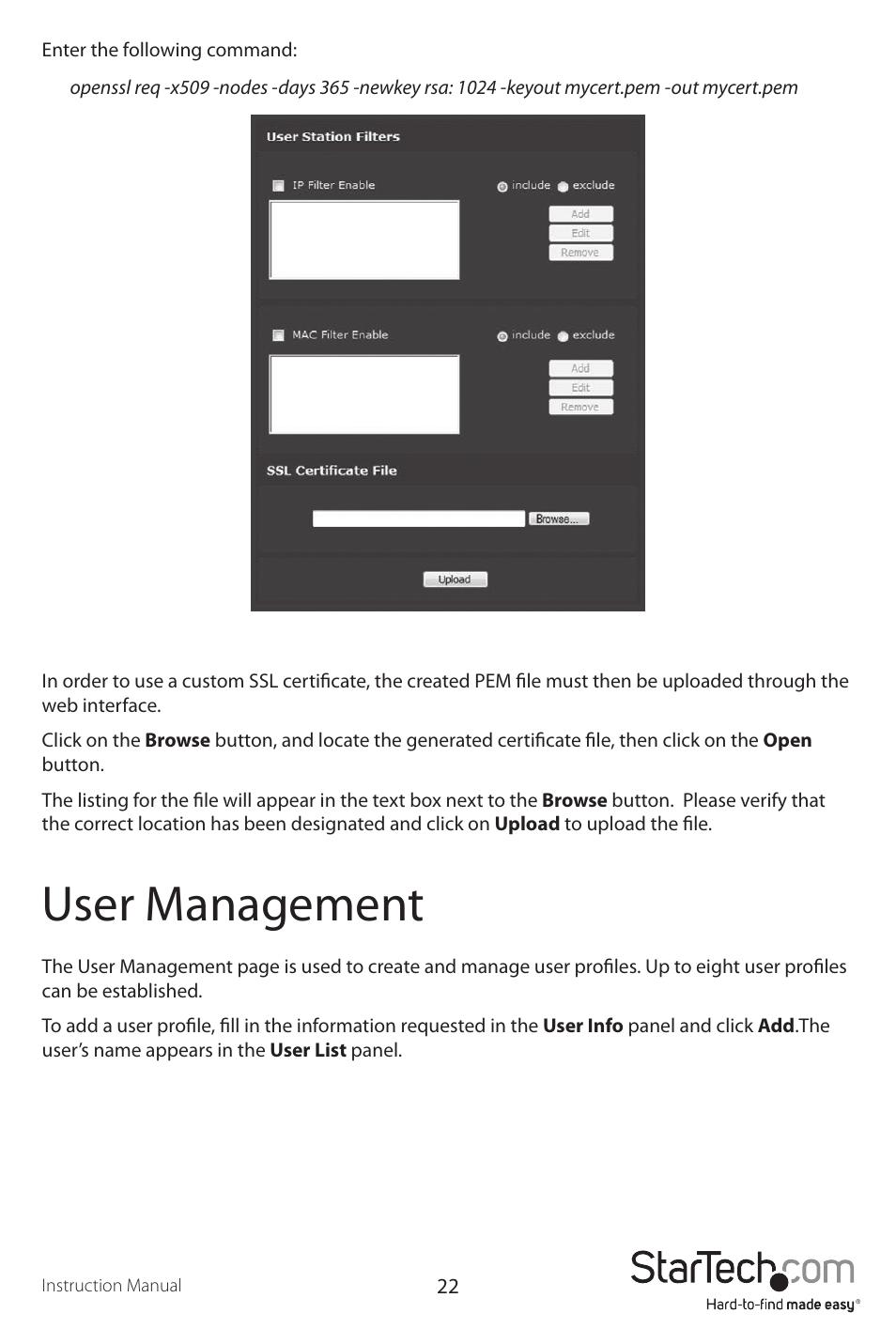 User management | StarTech.com SV1107IPEXT User Manual | Page 26 / 51