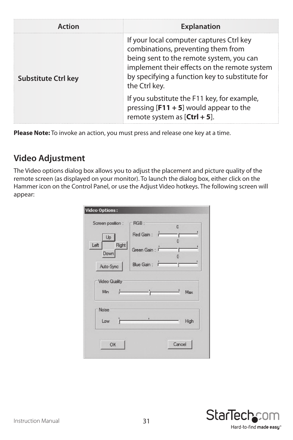 Video adjustment | StarTech.com SV1107IPEXT User Manual | Page 35 / 51
