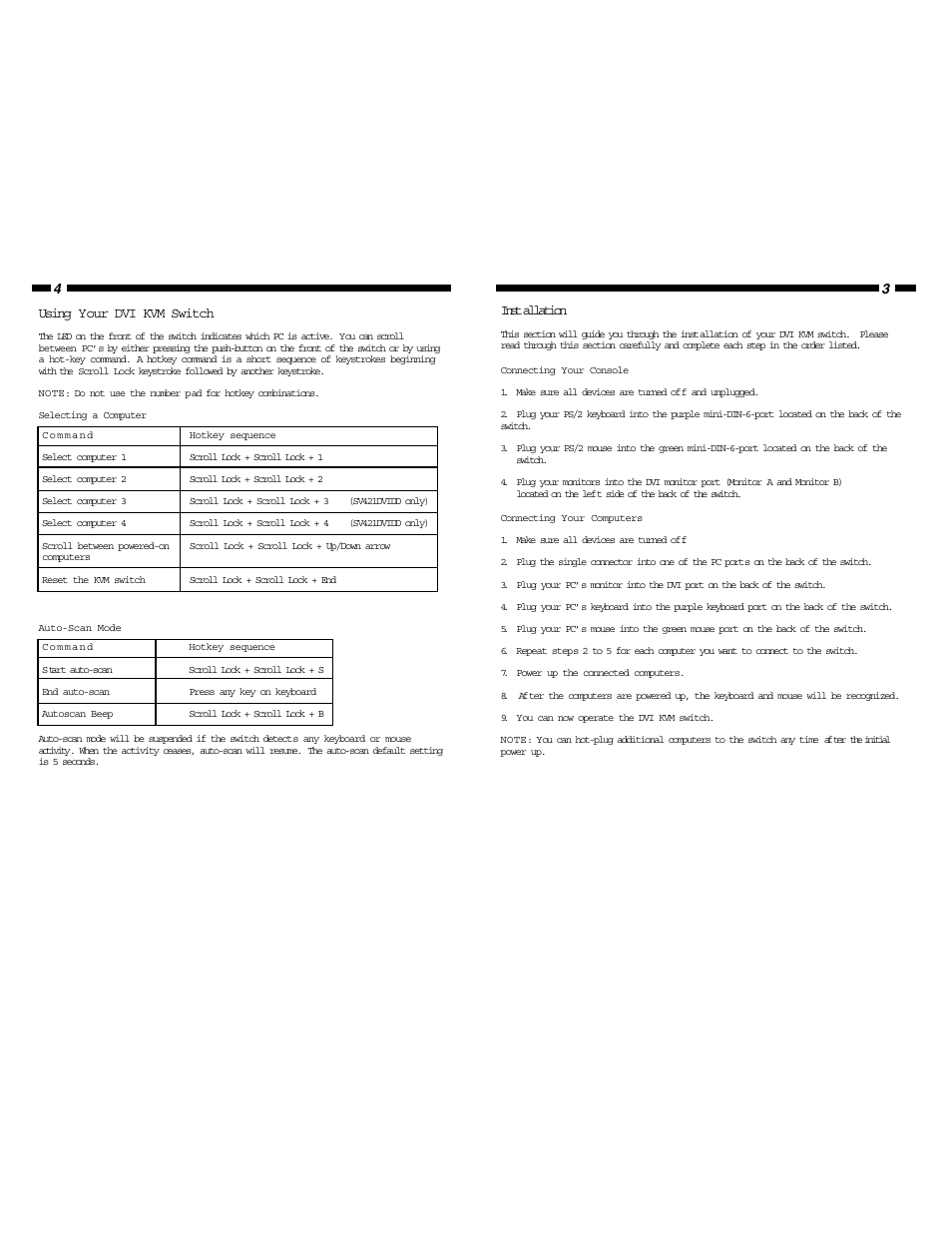 Installation, 43 using your dvi kvm switch | StarTech.com SV421DVIDD User Manual | Page 5 / 5