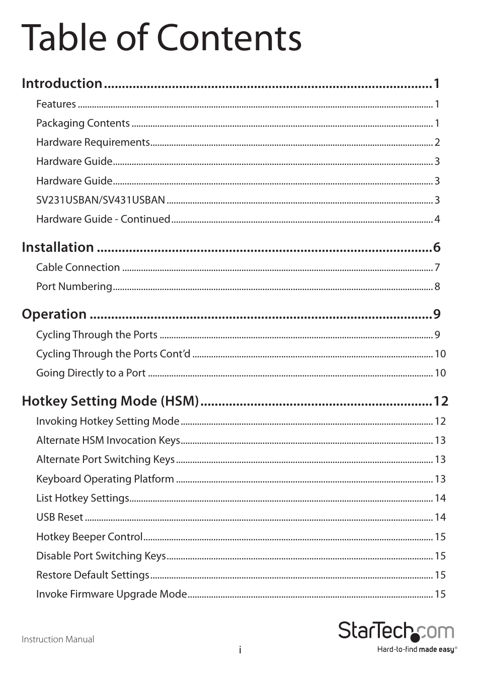 StarTech.com SV431USBAN User Manual | Page 3 / 30