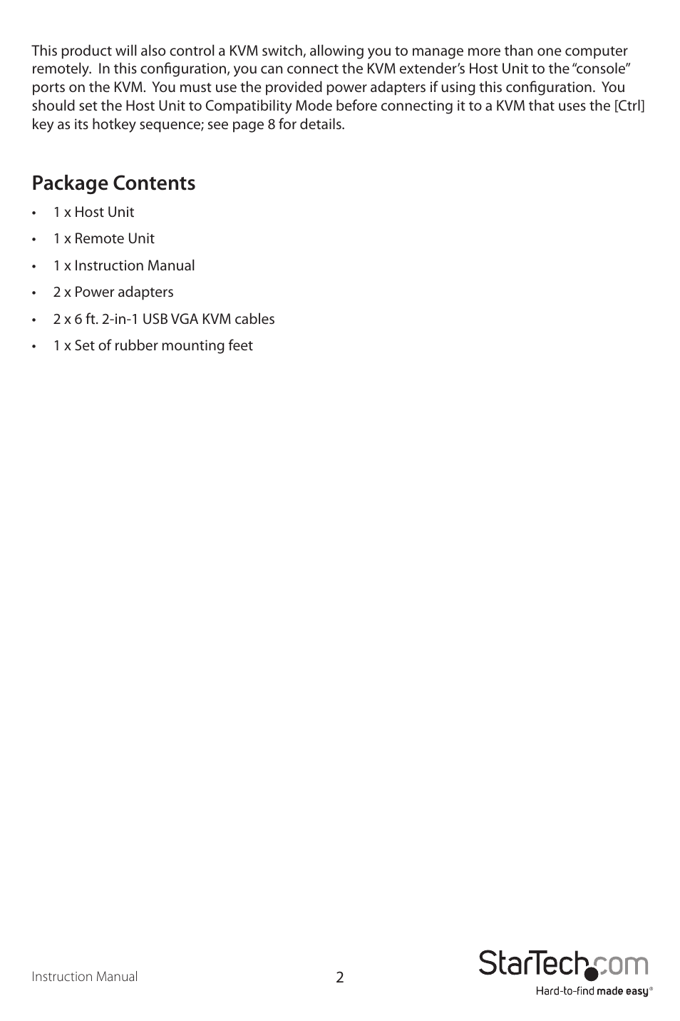 Package contents | StarTech.com SV565UTPUEU User Manual | Page 5 / 19