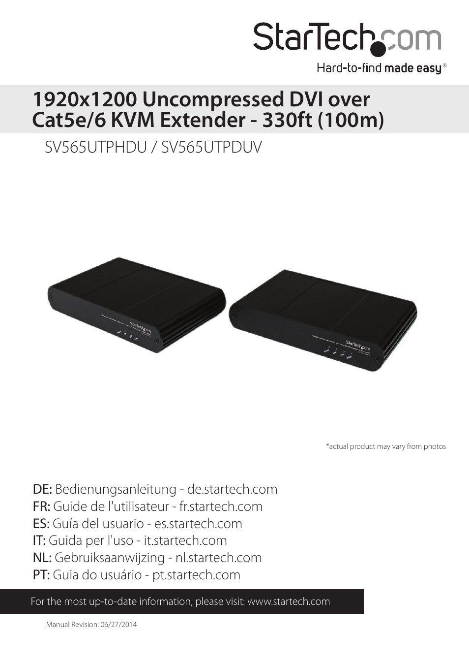StarTech.com SV565UTPDUV Manual User Manual | 17 pages
