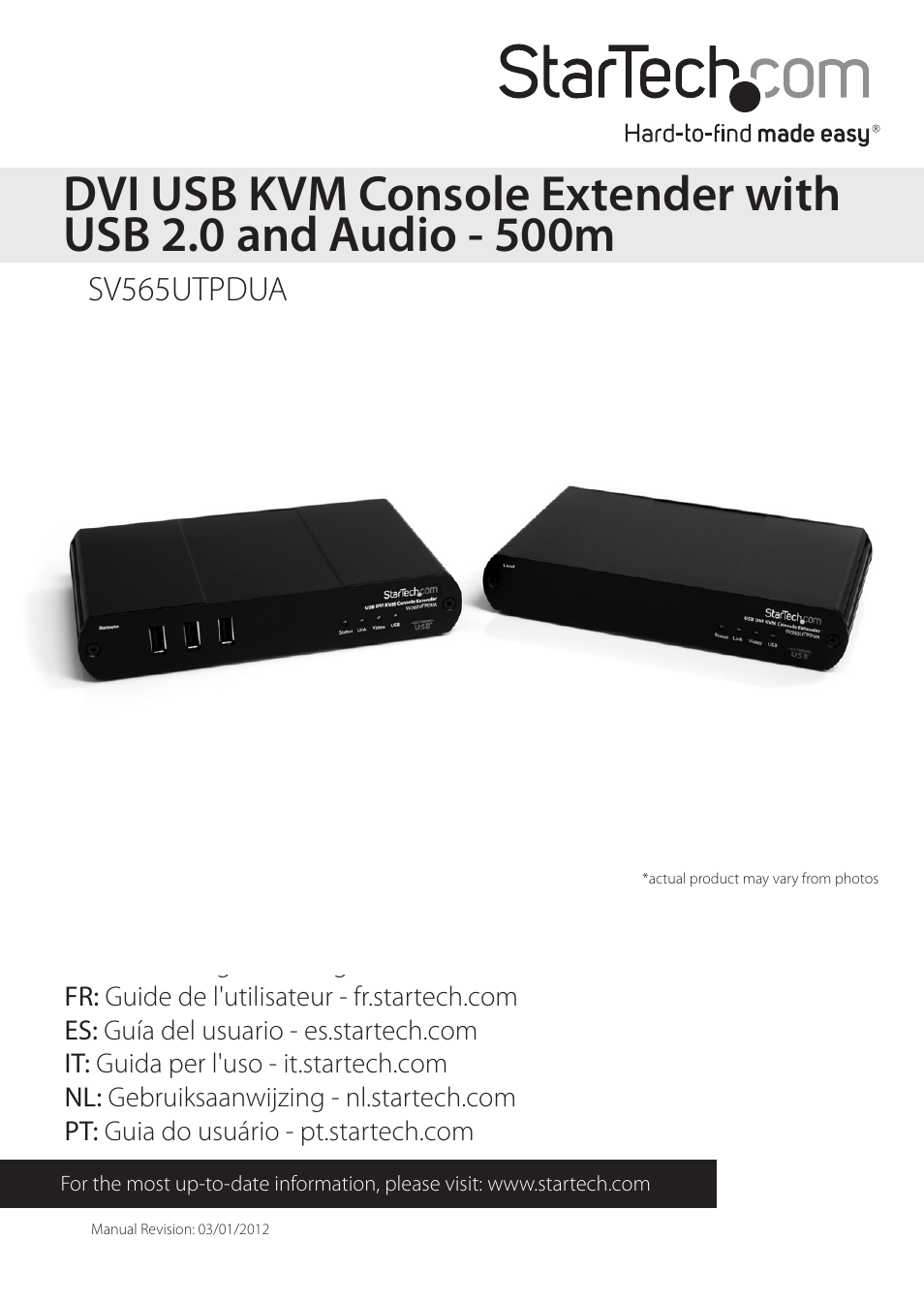 StarTech.com SV565UTPDUA User Manual | 12 pages