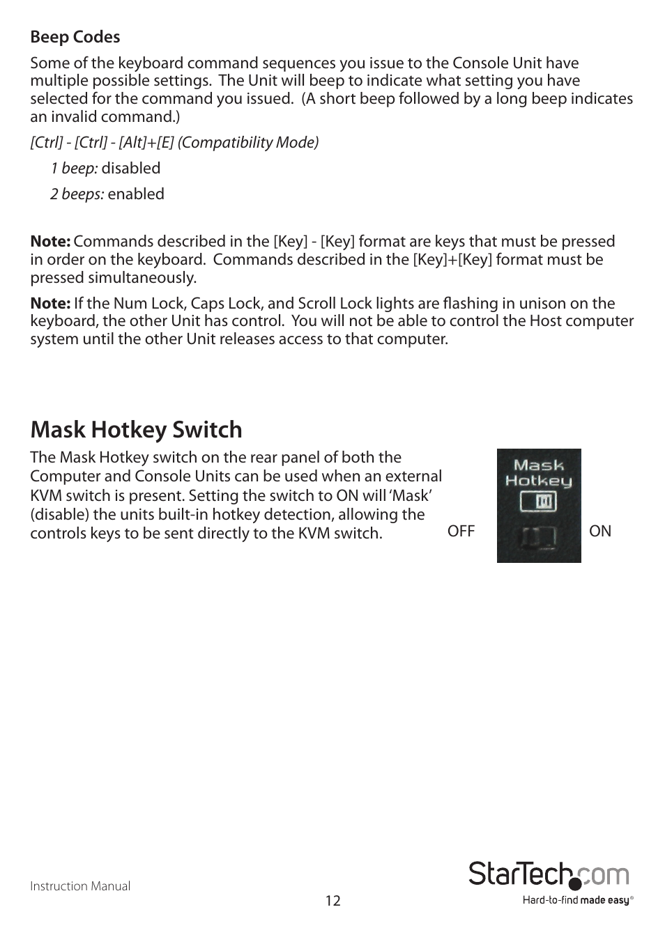 Mask hotkey switch | StarTech.com SV565FXDUSA User Manual | Page 15 / 21