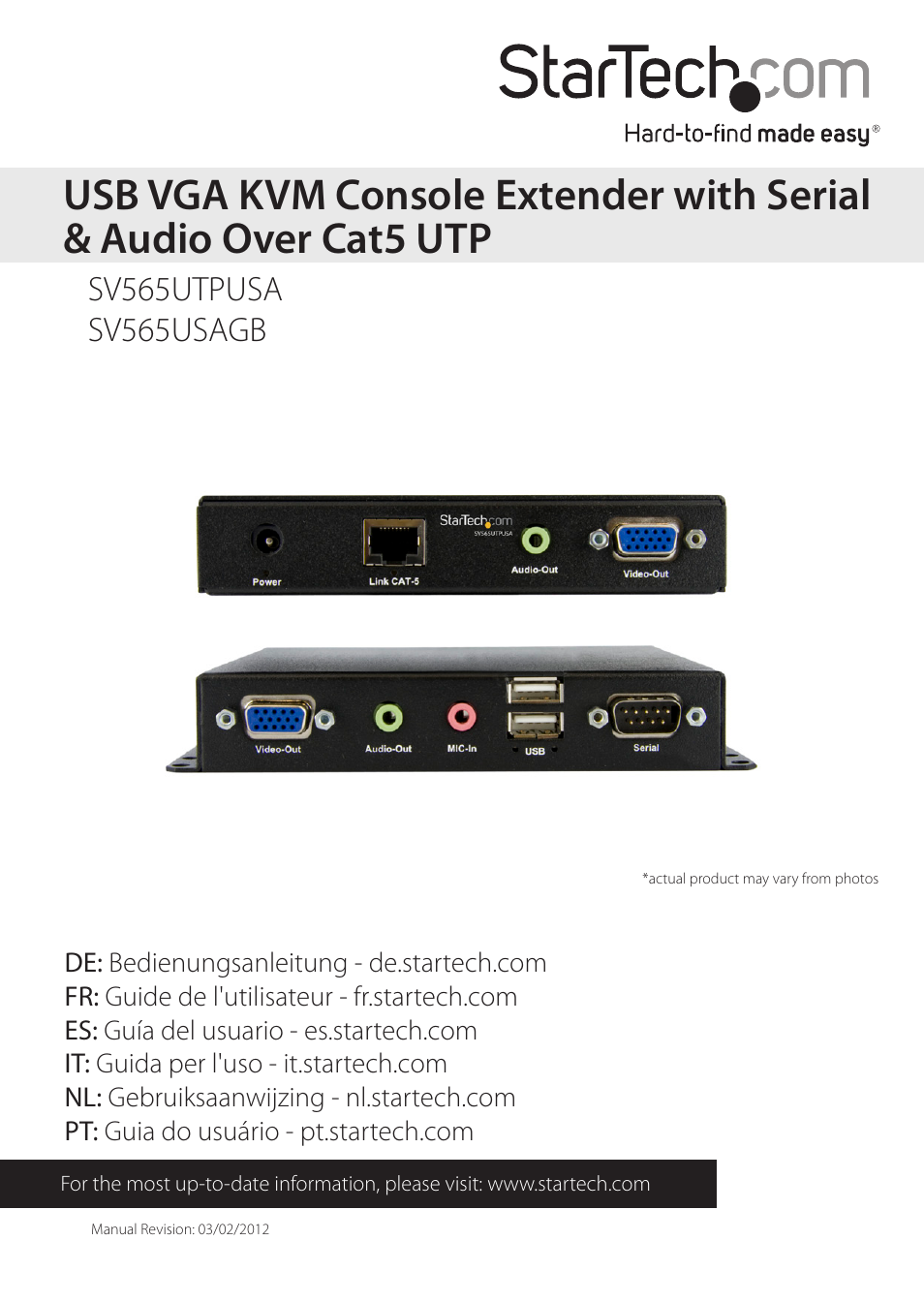 StarTech.com SV565USAGB User Manual | 15 pages
