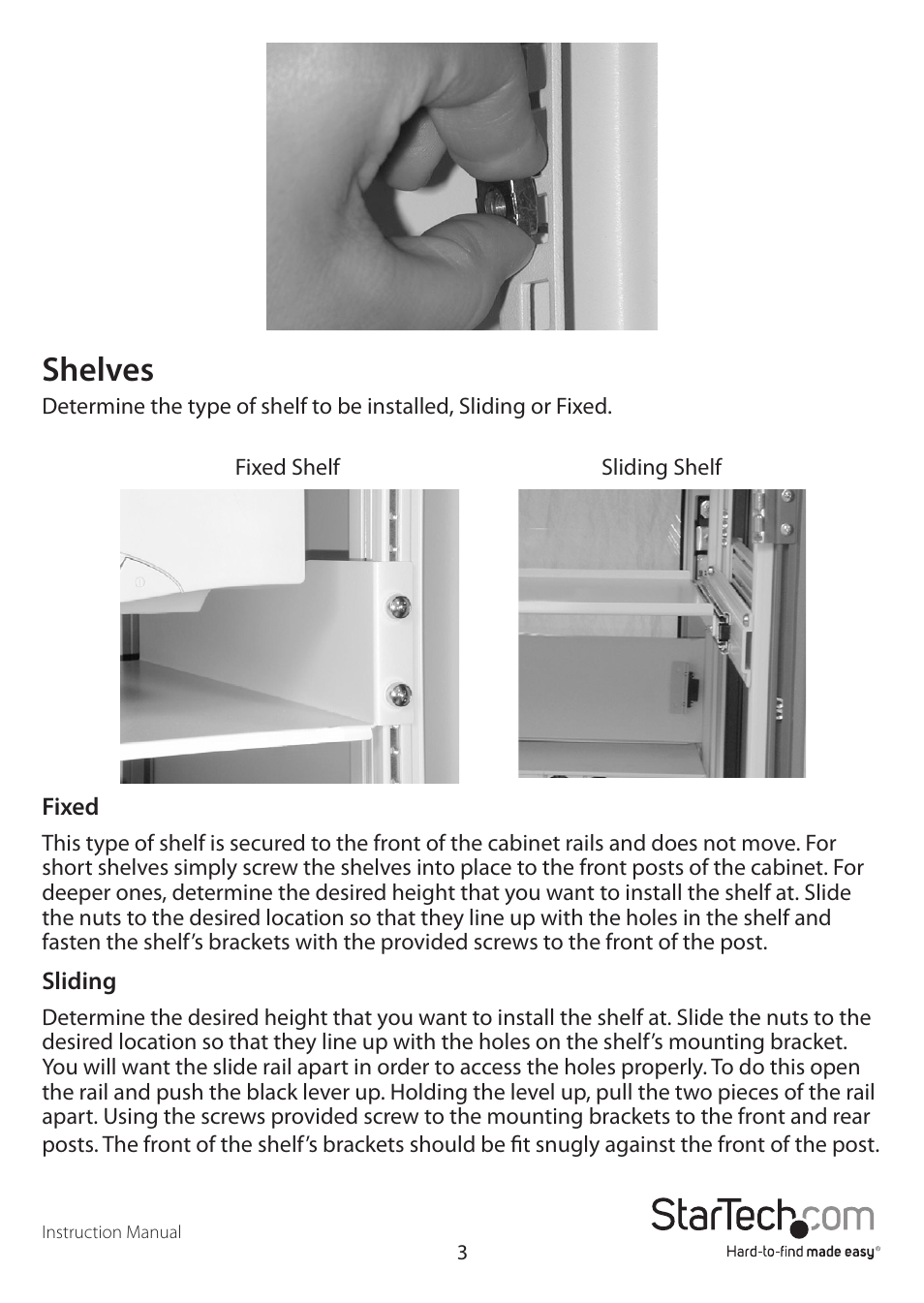 Shelves | StarTech.com 2636CABINET User Manual | Page 6 / 11
