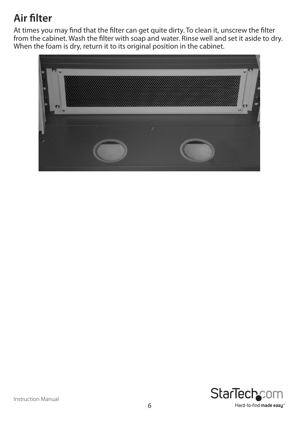 Air filter | StarTech.com 2636CABINET User Manual | Page 9 / 11