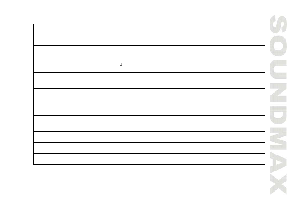 Specification | SoundMax SM-CMD3003 User Manual | Page 33 / 68