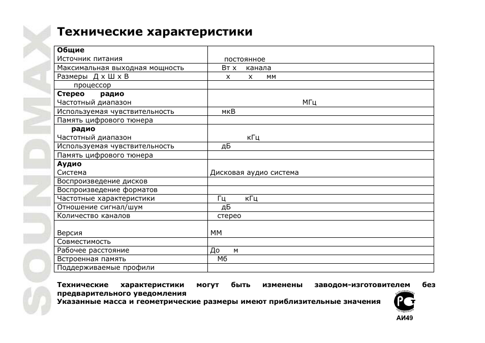 SoundMax SM-CMD3003 User Manual | Page 68 / 68