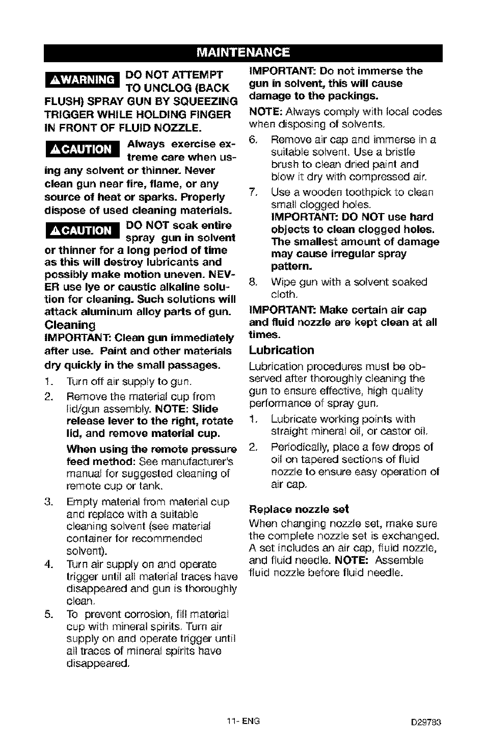 Replace nozzle set | Craftsman 919.155190 User Manual | Page 11 / 31