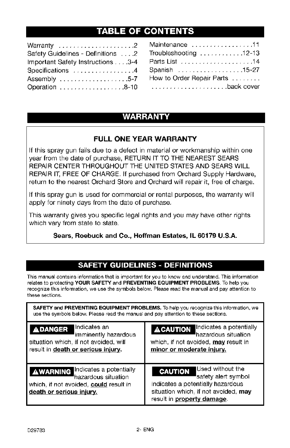 Craftsman 919.155190 User Manual | Page 2 / 31