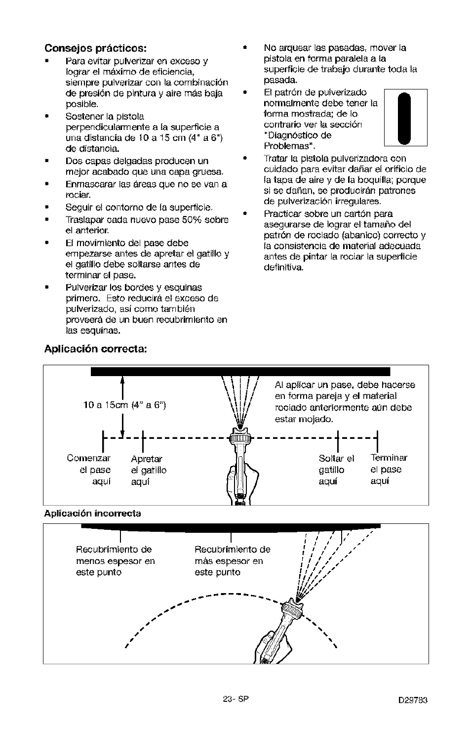 Consejos prácticos, Aplicación correcta | Craftsman 919.155190 User Manual | Page 23 / 31