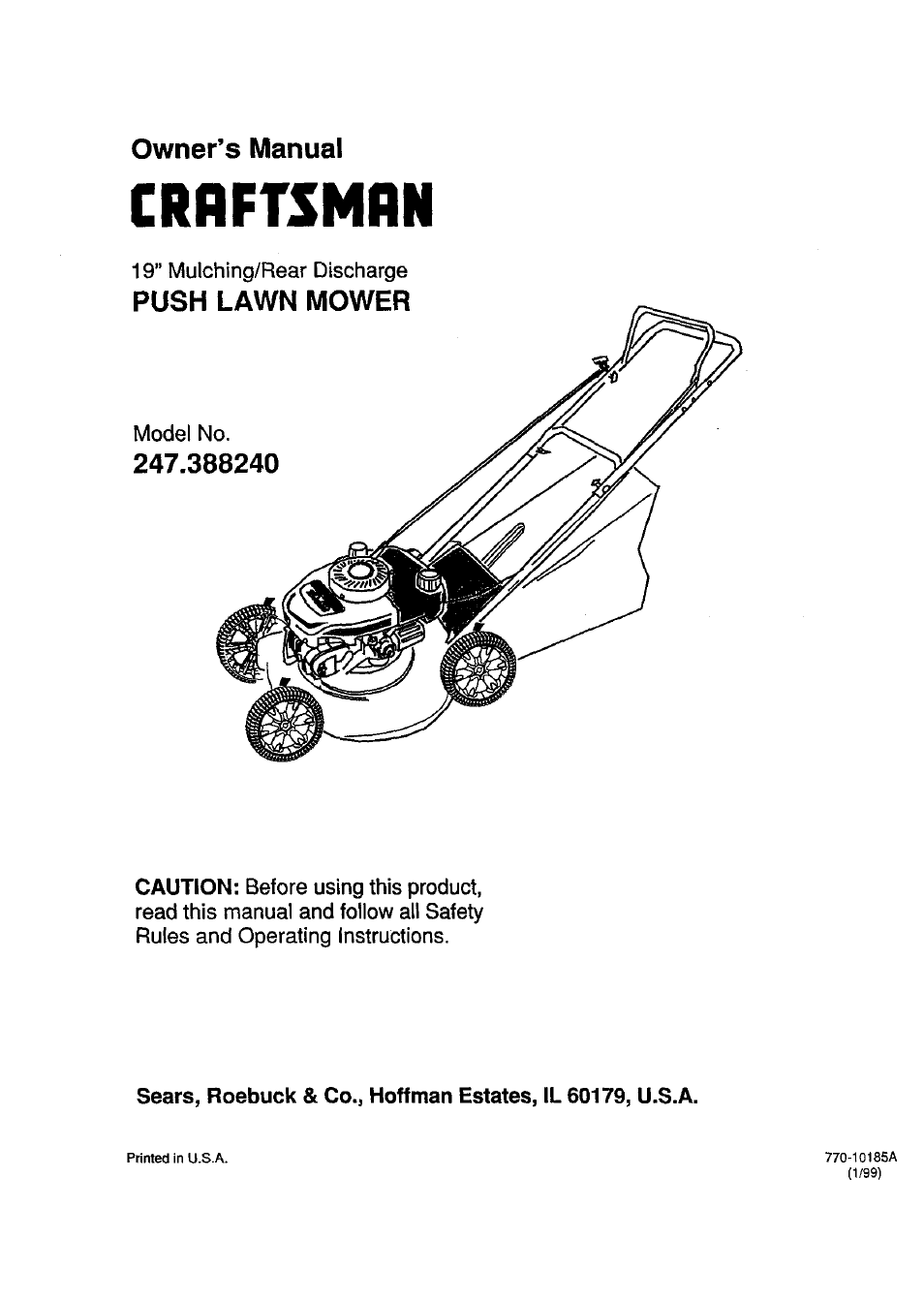 Craftsman 247.388240 User Manual | 26 pages