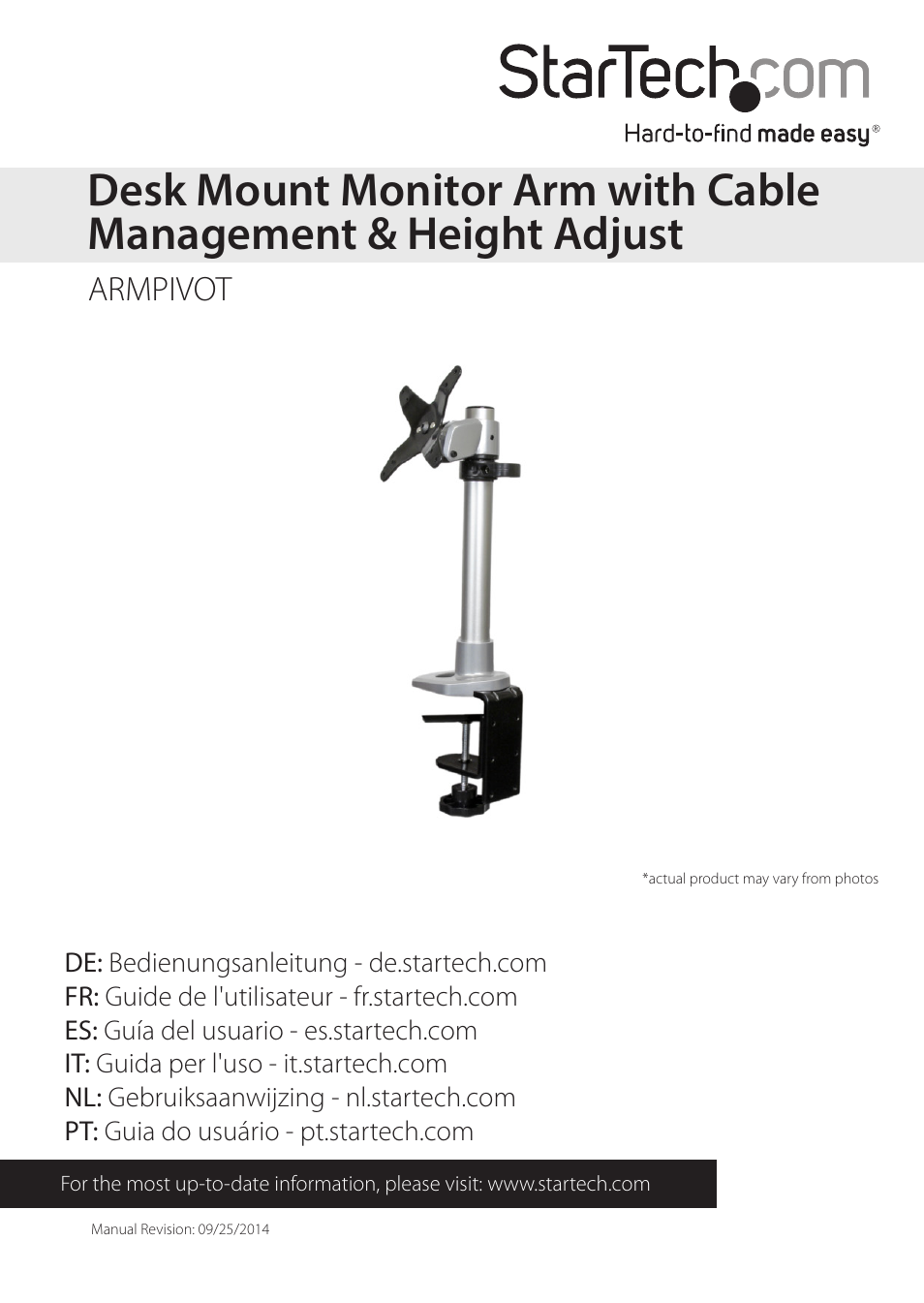 StarTech.com ARMPIVOT User Manual | 13 pages