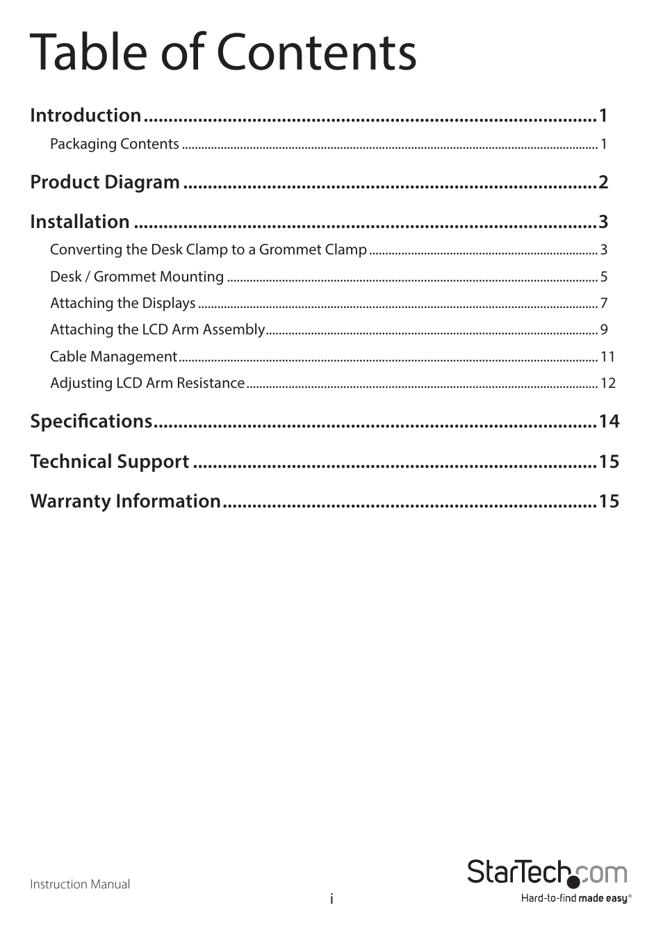 StarTech.com ARMDUAL User Manual | Page 3 / 19