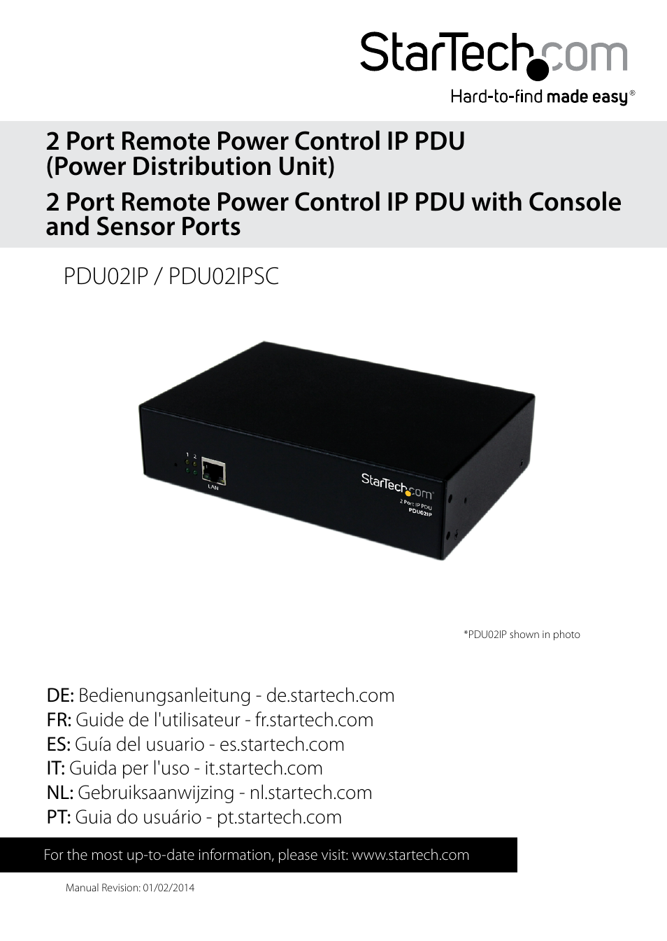 StarTech.com PDU02IPSC Manual User Manual | 29 pages