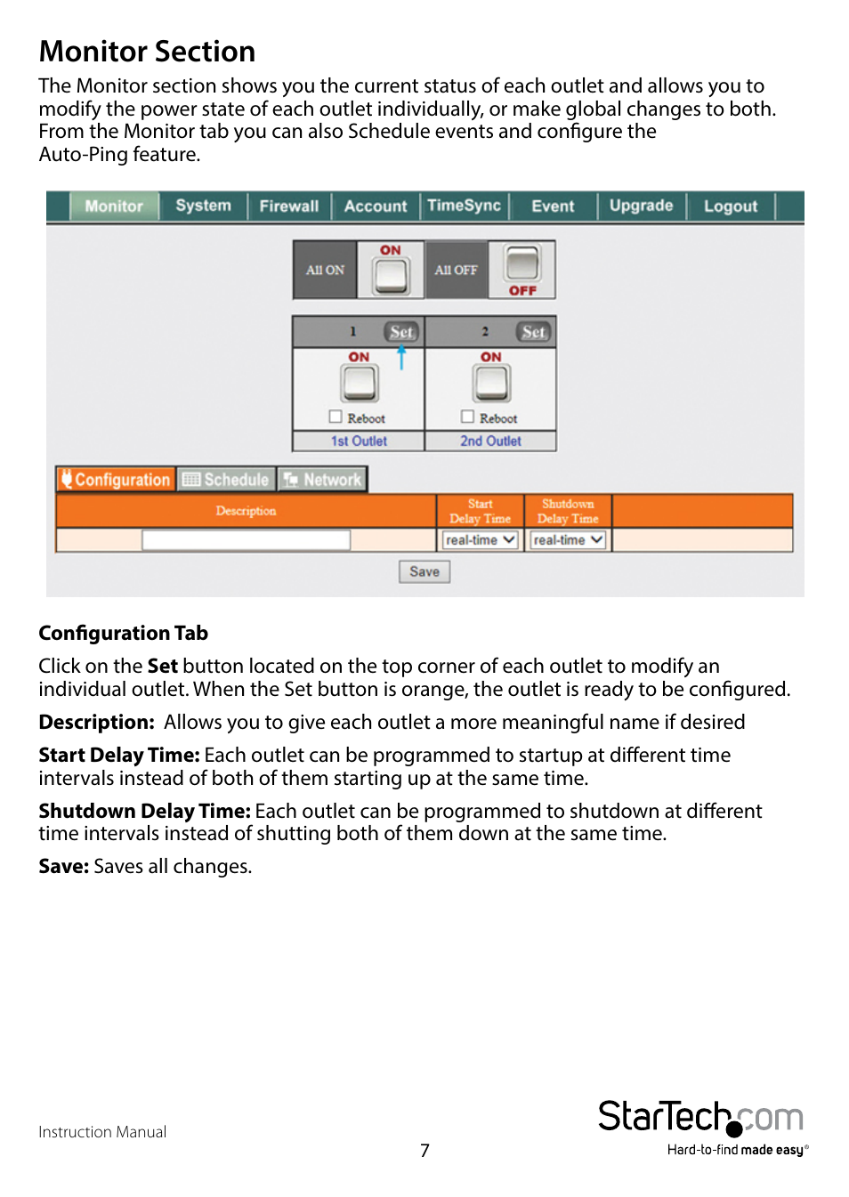 Monitor section | StarTech.com PDU02IPSC Manual User Manual | Page 11 / 29