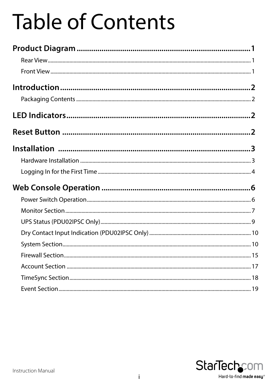 StarTech.com PDU02IPSC Manual User Manual | Page 3 / 29