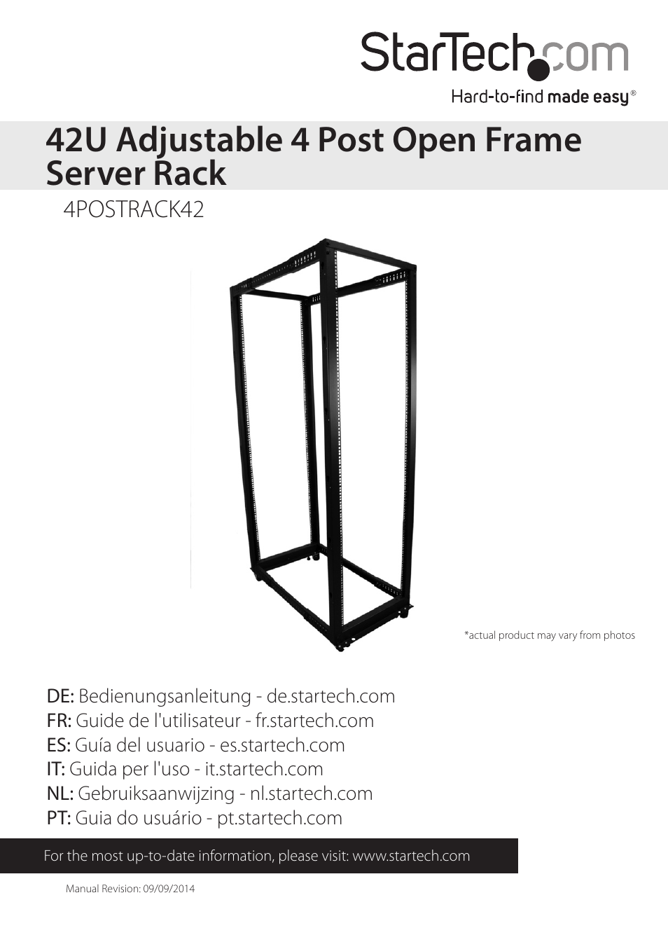 StarTech.com 4POSTRACK42 User Manual | 10 pages