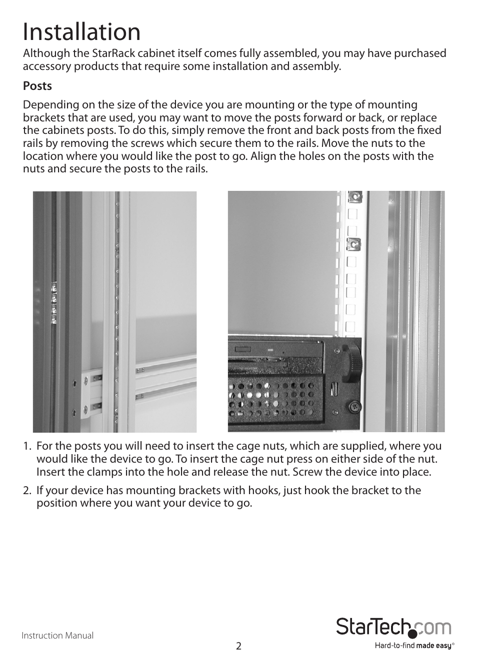 Installation | StarTech.com 7236CABINET User Manual | Page 5 / 11