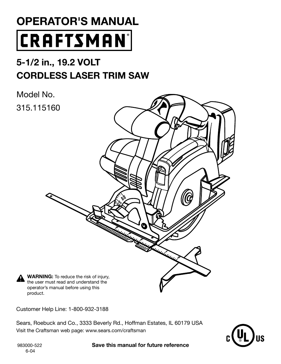 Craftsman 315.11516 User Manual | 4 pages