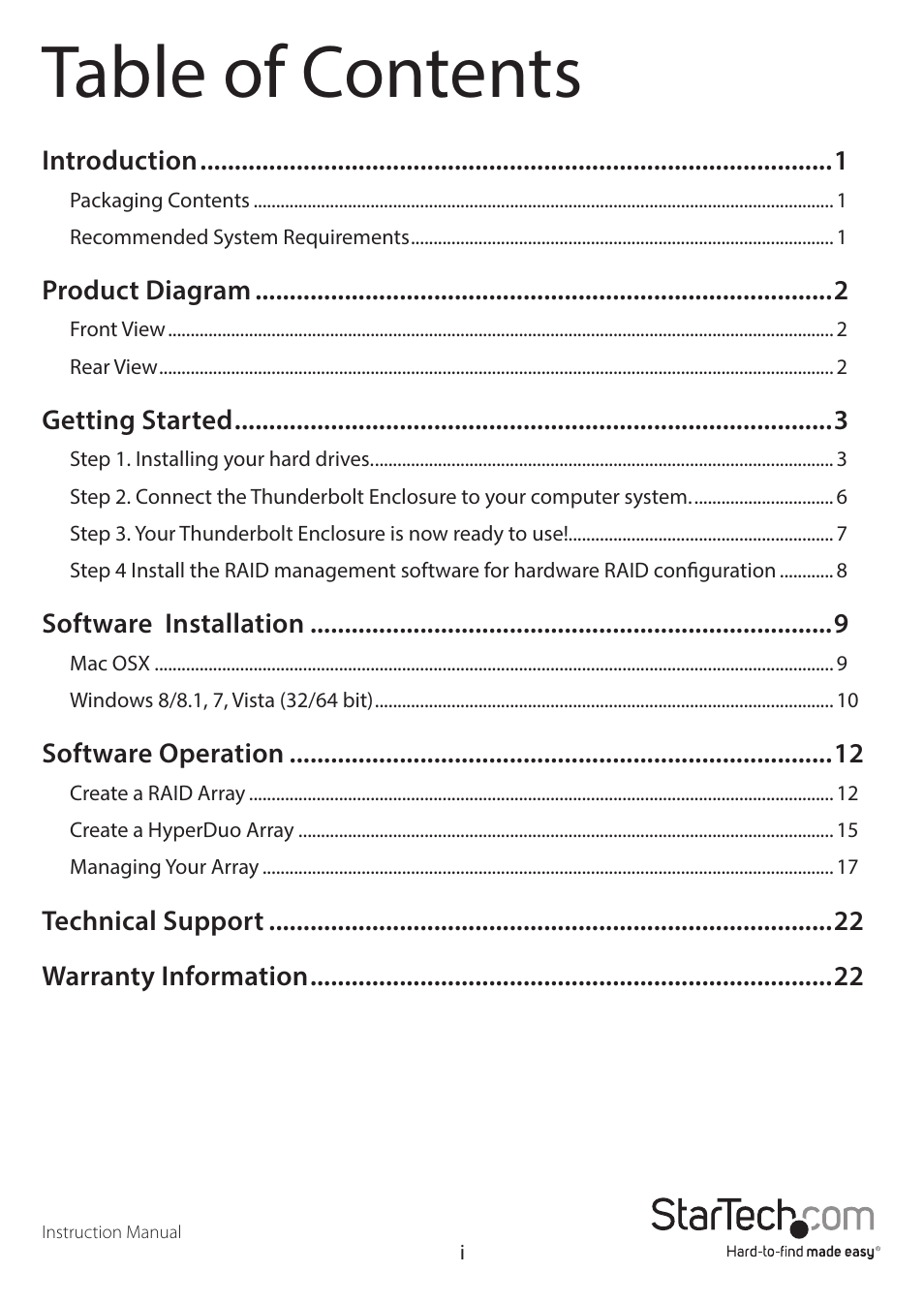 StarTech.com S354SMTB2R User Manual | Page 3 / 26
