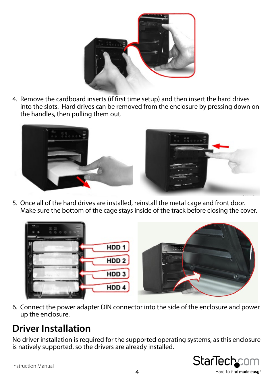 Driver installation | StarTech.com SAT3540U3ER User Manual | Page 7 / 13