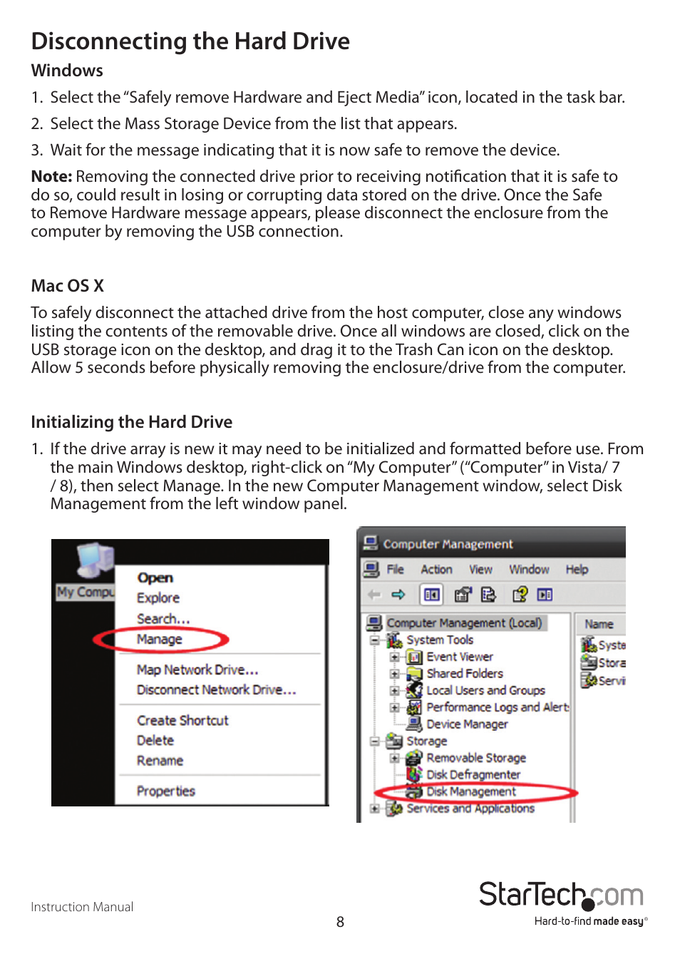 Disconnecting the hard drive | StarTech.com S352BU33RER Manual User Manual | Page 11 / 14