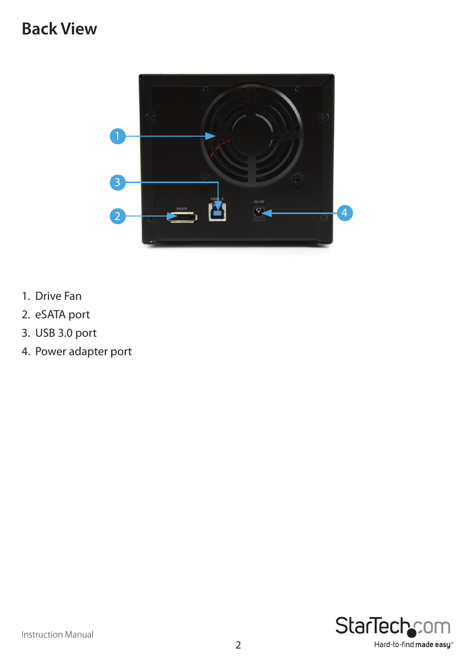 Back view | StarTech.com S352BU33RER Manual User Manual | Page 5 / 14