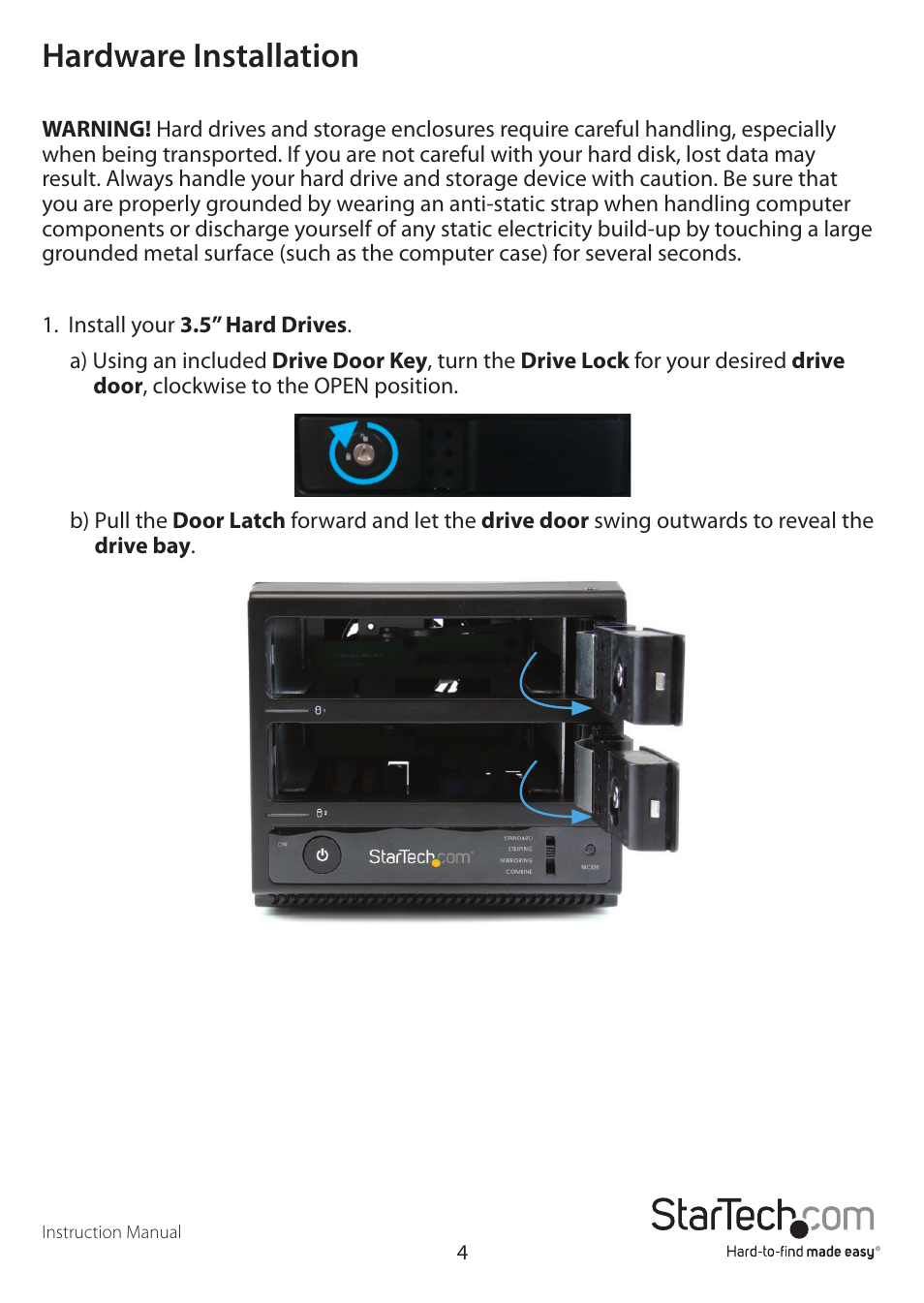 Hardware installation | StarTech.com S352BU33RER Manual User Manual | Page 7 / 14