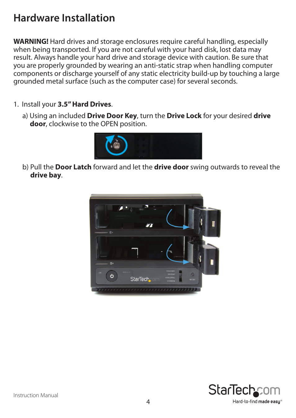 Hardware installation | StarTech.com S352BU33RER Quick Start User Manual | Page 7 / 12