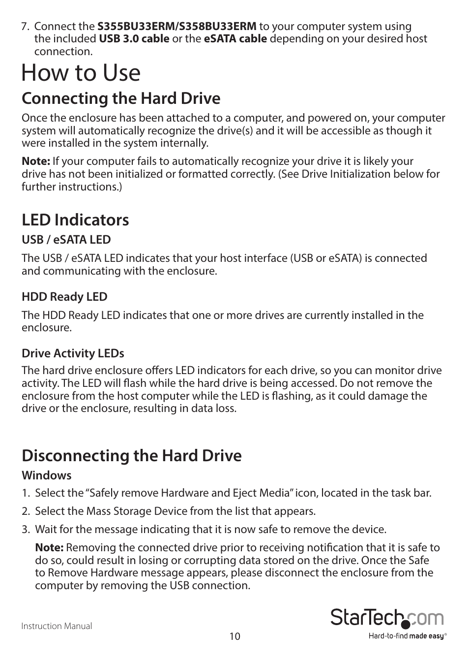 How to use | StarTech.com S358BU33ERM User Manual | Page 13 / 16